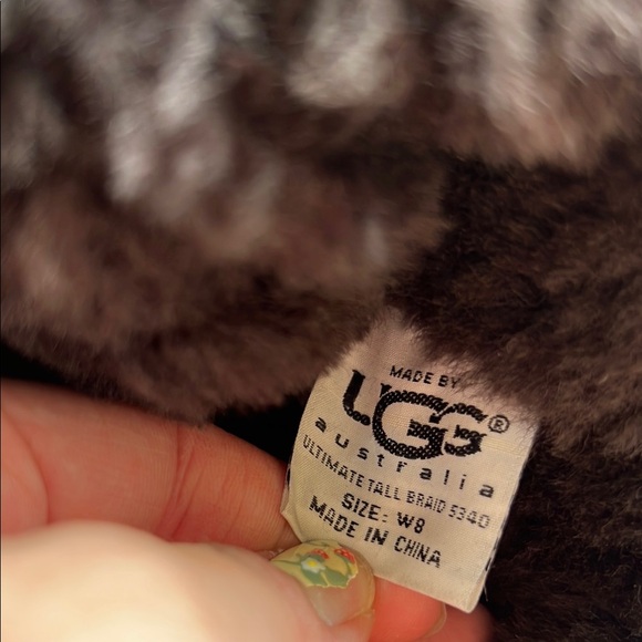 UGG ultimate tall braid real shearling Chocolate Suede Boots - Picture 3 of 7